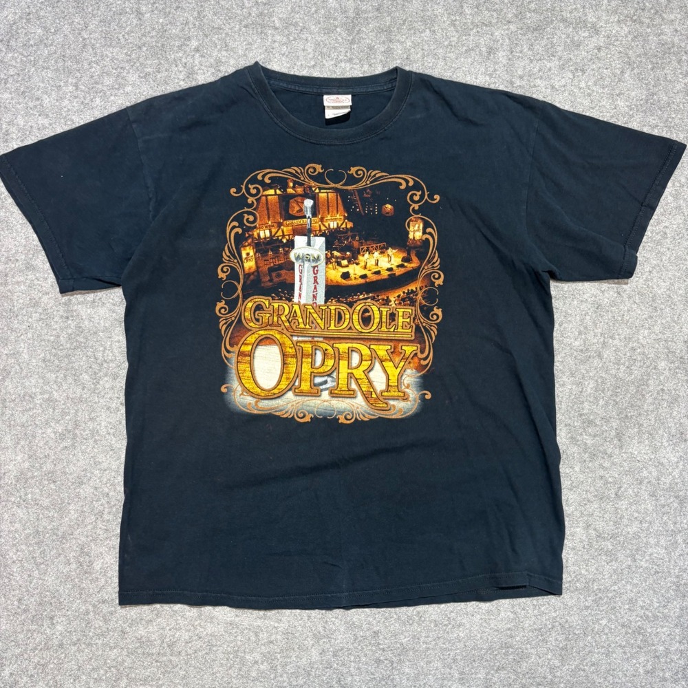Grand Ole Opry Nashville T-Shirt Mens Large Black Country Music Artist List Tee